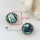 round seawater rainbow abalone shell mother of pearl and crystal rhinestone stud earrings