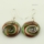 round swirled foil lampwork murano glass earrings jewelry