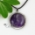 round tiger's eye rose quartz amethyst jade agate natural semi precious stone necklaces pendants