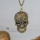 skull copper antique long chain pendants necklaces