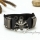 skull crossbones bracelets genuine leather wristbands with buckle death gothic punk bracelets