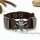 skull crossbones bracelets genuine leather wristbands with buckle death gothic punk bracelets