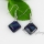 square fancy color dichroic foil glass dangle earrings
