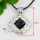 square fancy color dichroic foil glass necklaces with pendants enameled silver plated