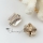 square seawater rainbow abalone shell mother of pearl and crystal rhinestone stud earrings