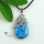 teardrop flower turquoise jade glass opal natural semi precious stone rhinestone pendants for necklaces