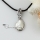 teardrop sea water shell mother of pearl and crystsl rhinestone pendants leather necklaces silver filled brass