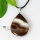 teardrop semi precious stone agate pendants leather necklaces