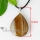 teardrop semi precious stone agate pendants leather necklaces