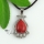 teardrop tiger's-eye natural semi precious stone pendant necklaces