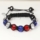 three color alternating macrame crystal beads bracelets jewelry
