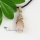 tiger's eye rose quartz amethyst glass opal agate natural semi precious stone rhinestone necklaces pendants