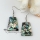 trapezoid patchwork seawater rainbow abalone white oyster shell mother of pearl dangle earrings