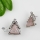 triangle semi precious stone rose quartz amethyst tiger's-eye jade and rhinestone earrings stud ear pins