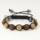 two color alternating macrame disco ball pave beads bracelets