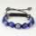 two color alternating macrame disco ball pave beads bracelets