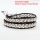 two layer pearl bead beaded leather wrap bracelets