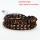 two layer tigereye bead beaded leather wrap bracelets