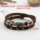 two layer with alloy genuine leather bracelets