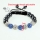 white alternating macrame disco ball pave beads bracelets