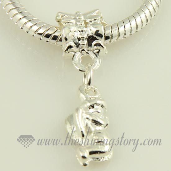 angel silver plated european charms fit for bracelets