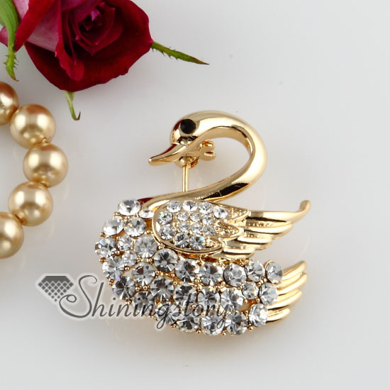Classic Swan Rhinestone Scarf Brooch Pin Jewelry Wholesale
