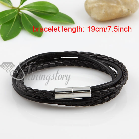 double layer magnetic buckle genuine leather bracelets