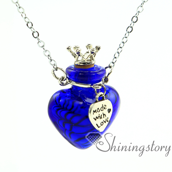 heart aromatherapy necklace essential oils necklace essential oil pendant perfume vial necklace