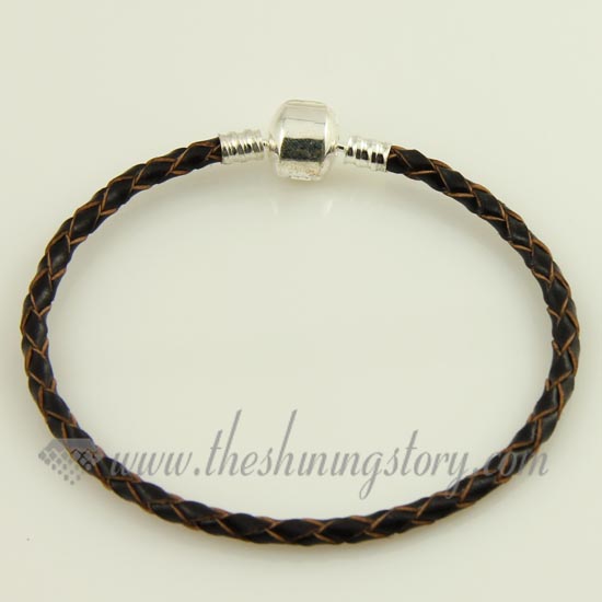 leather european bracelets fit for big hole charms beads