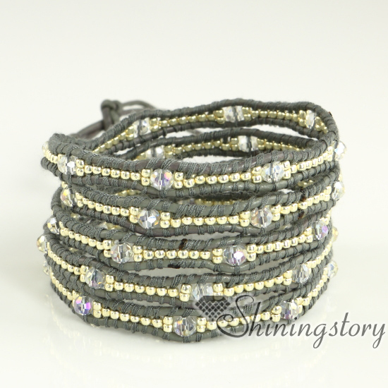 leather wrap bracelet wholesale popular bracelets beaded double wrap necklace leather and bead ...