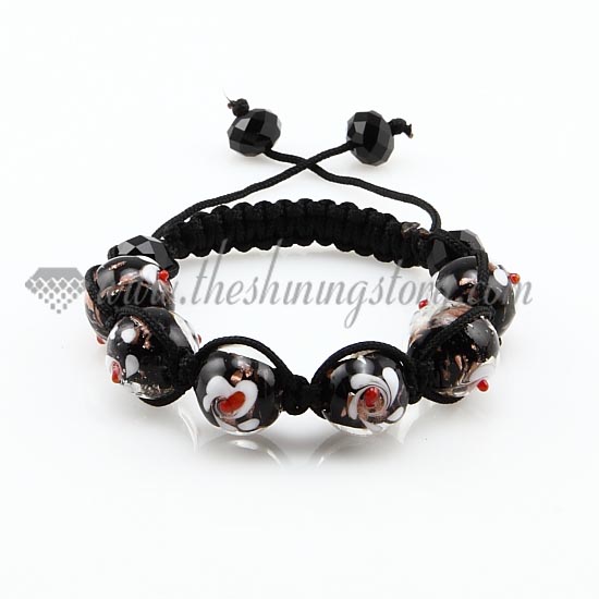 macrame lampwork glass with flower beads bracelets jewelry armband