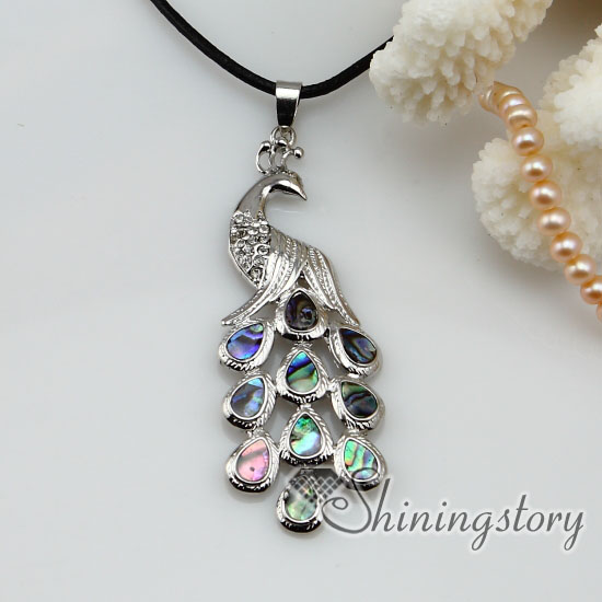 peacock seawater rainbow abalone shell mother of pearl necklaces pendants