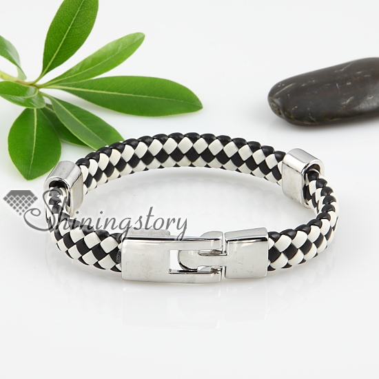 pu leather with alloy buckle woven bracelets unisex