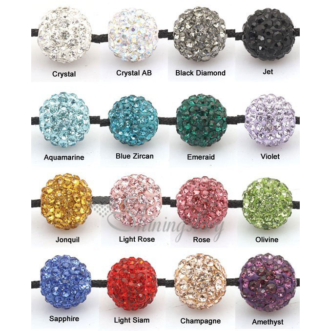 rhinestone glitter ball pave beads 10mm