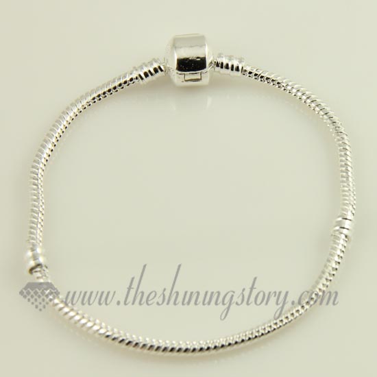 silver plated european bracelets fit for big hole charms beads