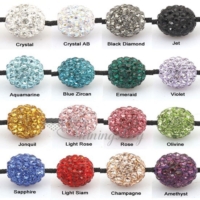 Rhinestone glitter ball pave beads for making macrame bracelets