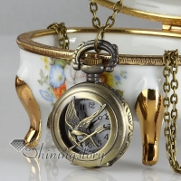 Bronze long chain pocket watch necklaces