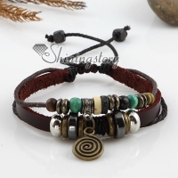 Adjustable leather charm bracelets