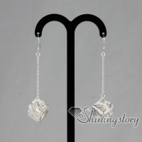 925 sterling silver filled brass filigree square dangle earrings