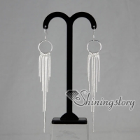 925 sterling silver filled brass tassel loop dangle earrings