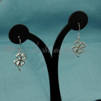 925 sterling silver plated four clover dangle earrings