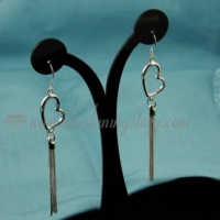 925 sterling silver plated tassel heart dangle earrings jewelry