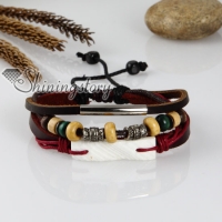 adjustable anchor genuine leather charm bracelets
