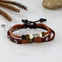 adjustable genuine leather charm bracelets unisex