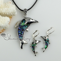 animal seaturtle owl peacock fish seawater rainbow abalone shell necklaces pendants and earring sets