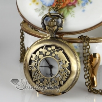 bird openwork long chain pocket watch pendants necklaces