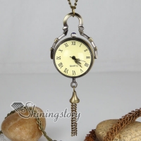 brass antique style tassel suona pocket watch pendant long chain necklaces