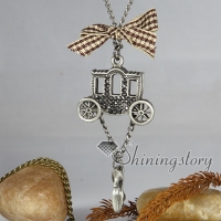 carriage high heel antique long chain pendants necklaces