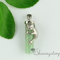 cat's eye rose quartz agate jade semi precious stone frog column necklaces pendants