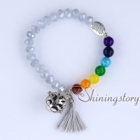 chakra bracelet with tassel locket bracelet 7 chakra healing jewelry tree of life jewelry meditation beads